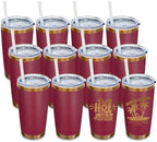 20 oz Tumbler Bulk Stainless Steel Tumblers with Lids and Straws Red by MetalyaTumblers