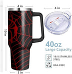 40 Oz Tumbler With Handle and Straw, Reusable Stainless Steel Travel Mug Keeps Drinks Cold & Hot, Leak Proof Insulated Tumbler for Water, Iced Coffee or Iced Tea for Woman Girl - Image 3