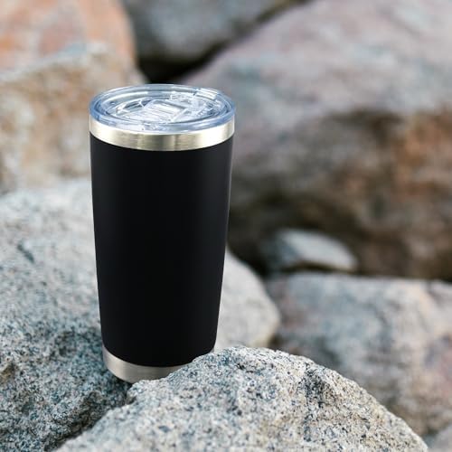 20oz Tumbler with Lid Stainless Steel Tumblers Insulated Mug Black 12P - Image 2