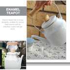 BESTOYARD Enamel Tea Kettle Whistling Tea Kettle Stovetop Thickened Boiling Water Pot for Gas and Induction Cooktops 9.84 X 5.90 X 5.90 in Home Office Restaurant - Image 2