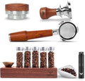 Breville Compatible Espresso Accessories Kit 54mm Adjustable Distributor, Spring Loaded Tamper, Open Portafilter, Coffee Bean Cellar, and RDT Dosing Cup Set by KNODOS