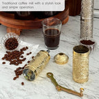 Handmade Turkish Pepper & Coffee Grinder, Refillable Turkish Spice Mill with Adjustable Coarseness, Manual Coffee Mill with Handle, Coffee Grinder Metal with Hand Crank 22 cm-8.66 inch (Yellow) - Image 4