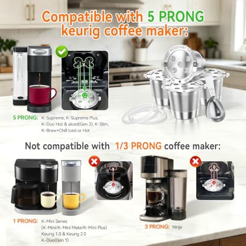 4 Reusable K Cups for Keurig Coffee Pods K-Supreme/Slim/Duo - Image 2