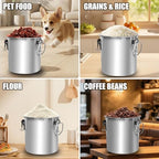 FULIYE 21L/5.6GAL and 34L/9GAL Stainless Steel Airtight Canister, Food Storage Canisters with Airtight Lid&Locking Clamp Rice Cereal Grain Canisters, Storager Bucket for Flour, Coffee Bean, Sugar - Image 2