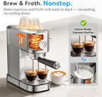 XIXUBX 20Bar Espresso Machine, Compact Espresso Maker with Milk Frother & 51mm Espresso Tamper & Magnetic WDT Tool - Image 4