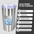 20 oz Tumbler Insulated Tumblers Stainless Steel Coffee Mug,SS 6PCS - Image 3