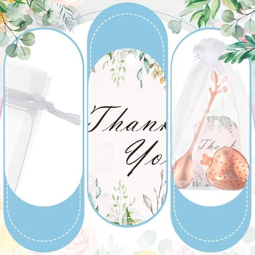 25 Sets Bridal Shower Tea Party Favor for Guest Leaf Tea Spoon,Rose Gold - Image 3