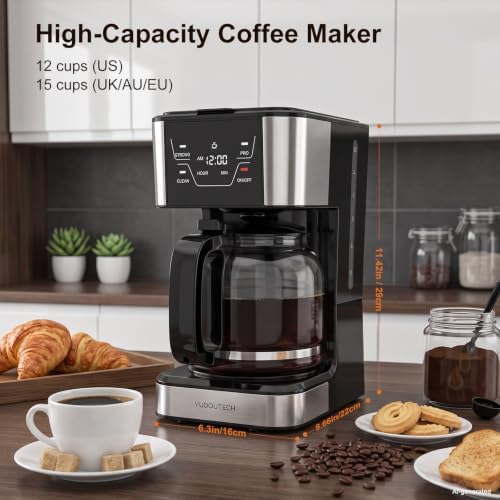 12-Cup Touchscreen Drip Coffee Maker,Programmable coffee machine with Timer - Image 2