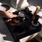 Espresso Knock Box,Plastic Black Coffee knock box,Espresso Tamping Mat,Espresso Accessories Tool for Baristas，Storage 51-58MM Espresso Tamper (Black) - Image 5