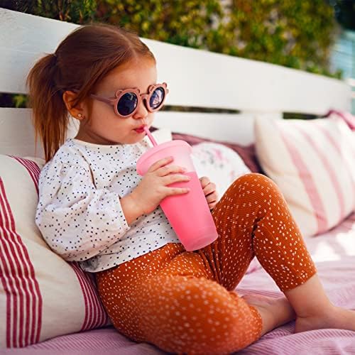 Honeydak 60 Pack Plastic Cups with Lids Straws,Pretty Color - Image 5