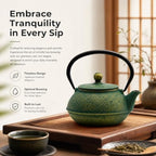 30.4oz Small Cast Iron Tea Kettle Teapot for Stovetop,Green Tea Pot - Image 3