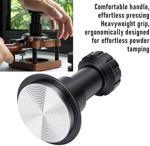 FLEXMAN Coffee Tamper, Stainless Steel Spring Loaded Calibrated Espresso Tamper with Ergonomic Handle, Barista Tools, Coffee Station Accessories for Cafe, Home (58.35mm) - Image 4