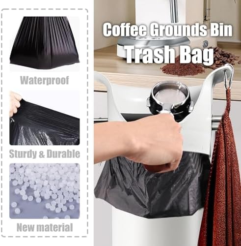 Trash Bags Large for Espresso Coffee Grounds Standing Knock Box 17L Commercial Garbage Bags for Floor Knock Box Coffee Shop Essentials 13.7''X35.8'',2 Roll/50 pcs - Image 3