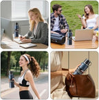 Double wall vacuum Leakproof stainless steel wide mouth insulated water bottle;tea tumbler with infuser,cup,lid;smart thermoses hot coffee,thermal flask ice drinks with led digital temperature display - Image 7