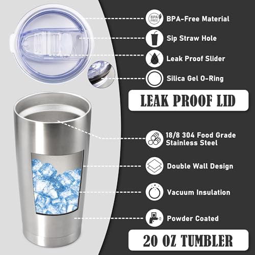 20oz Tumbler Insulated Coffee Tumblers with Lid Stainless Steel SS 4P - Image 3