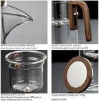 600ML Witchcraft Magic Glass Teapot with Infuser Strainer and Lid for Loose Leaf Tea Herbal, Magnetic Water Separation Tea Maker Kettle Clear Tea Pot (Without Cups) - Image 5