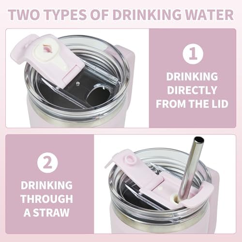 30 oz Tumbler with Handle Hidden Straw Stainless Steel Insulated - Image 4