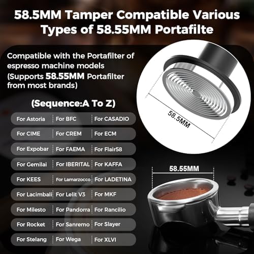 IKAPE V5 58.5MM Impact Espresso Tamper, Coffee Tamper with 15lb / 25lb / 30lb Replacement Springs, Espresso Tamper with sound Feedback - Image 2