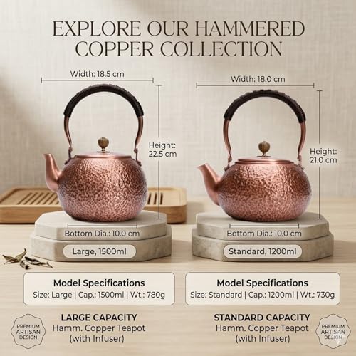 copper tea kettle, tea kettle, tea pot, stovetop, handmade, thick, whistling tea kettle, stove top, teapot for stovetop (copper,1.2L) - Image 7