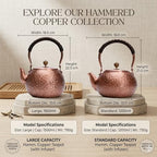 copper tea kettle, tea kettle, tea pot, stovetop, handmade, thick, whistling tea kettle, stove top, teapot for stovetop (copper,1.2L) - Image 7