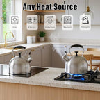 Stainless Steel Tea Kettle, 2.5 Qt Stovetop Teapot, Brushed - Image 7
