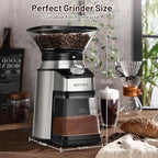 Secura Conical Burr Coffee Grinder Electric Coffee Bean Grinder with 17 Precise Grind Settings Automatic 2-12 Cups Coffee Grinder for Espresso French Press Coffee - Image 4