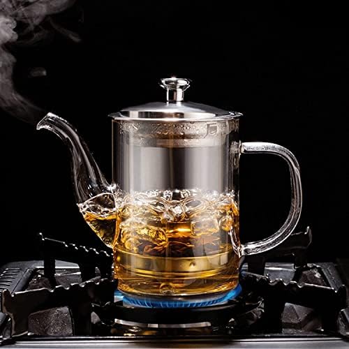 LJYT Glass Teapot Stovetop Safe Glass Teapot with Removable Infuser Stovetop Safe Glass Tea Kettle,Tea Pot for Loose Leaf Tea,for Tea Maker for Home Office (Color : A, Size : 800ML) - Image 2