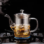 LJYT Glass Teapot Stovetop Safe Glass Teapot with Removable Infuser Stovetop Safe Glass Tea Kettle,Tea Pot for Loose Leaf Tea,for Tea Maker for Home Office (Color : A, Size : 500ML) - Image 2