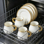 8 Oz Cappuccino Cups Set of 6, Latte Cups with Saucer and Spoons - Image 6