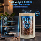 Veken Electric Vacuum Coffee Canister with Window, Auto-Seal Container,19OZ - Image 2