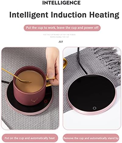 Electric Cup Warmer Temperature Control Smart Coaster with 2 Heating Modes, Coffee Mug Warmer with Auto-Off Timer, Enlarged Waterproof Beverage Heating Plate, Warm Gift for Your Love,Gold - Image 3