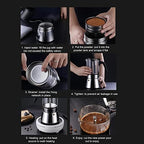 Zooke Classic Stovetop Espresso and Coffee Maker, Stovetop Espresso Maker Stainless Steel Italian Coffee Machine Maker, Crystal Glass 6 Espresso Cups Pot for Italian Cuban Café - Image 4