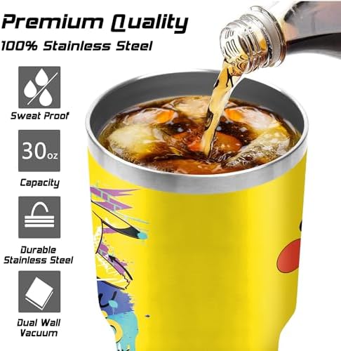 30 Oz Tumbler with Lid and Straw, Travel Coffee Mug Thermal Cups for Hot and Cold Drinks, Exquisite Stainless Steel Insulated Coffee Cup for Woman Girl - Image 3