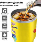 30 Oz Tumbler with Lid and Straw, Travel Coffee Mug Thermal Cups for Hot and Cold Drinks, Exquisite Stainless Steel Insulated Coffee Cup for Woman Girl - Image 3