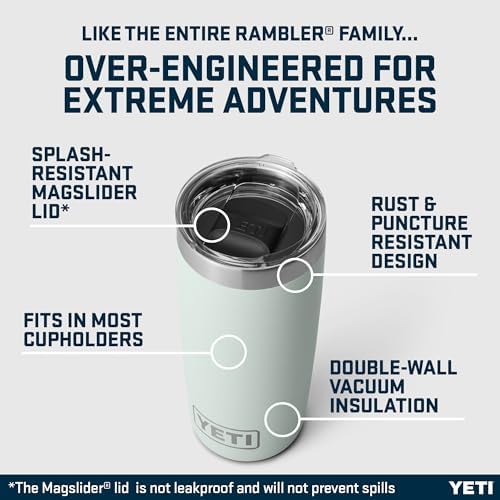 YETI Rambler 10 oz (295 ml) Tumbler with Removable Magslider Lid, Stainless Steel Vacuum Insulated Coffee Cup, Ridgeline - Image 3