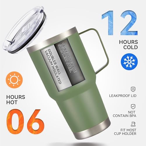 30 oz Stainless Steel Tumblers Bulk with Handle and Lid, 4 Pack - Image 7