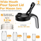 64oz Cold Brew Coffee Maker with 2 Pack Wide Mouth Mason Jar Pour Spout Lid - Image 7