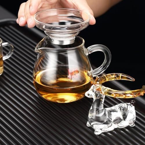 VICASKY Creative Glass Tea Strainer Filter with Fine Mesh Deer Shape Thickened Loose Leaf Tea Infuser - Image 4
