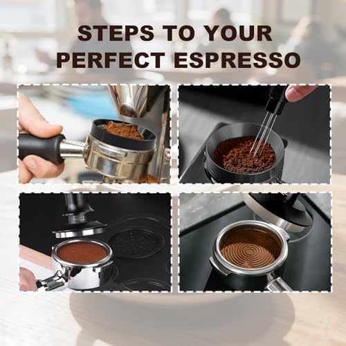 Espresso Accessories 54mm Spring Loaded Tamper Kit, 5-Piece Set with Needle Distributor WDT Tool, Dosing Funnel & Tamping Mat for 54mm Portafilter Espresso Machines (54mm) - Image 7