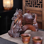 Dragon Kung Fu Tea Set for Adults –Ceramic Chinese Tea Ceremony Set with Teapot, Fair Cup & 6 Cups, Handcrafted Rustic Pottery Teaware, Traditional Gift for Oolong Pu-Erh Tea Lovers - Image 6