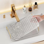 Seoneiro Whiskey Tray, Glass Cup Rack, Mug Holder, Coffee Cup Organizer, Bathroom Countertop Organizer with Drain Board Wine Glass Decorative, Food Tray, Kitchen Spice Rack - Image 5