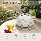 Tea Kettle, 3.1QT Whistling Stovetop Kettle, Folding Handle - Image 2