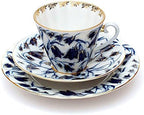 Lomonosov Imperial Porcelain Set 3pc Cup, Saucer and Plate Radiant Blue Bells 7.95 oz/235 ml - Image 2