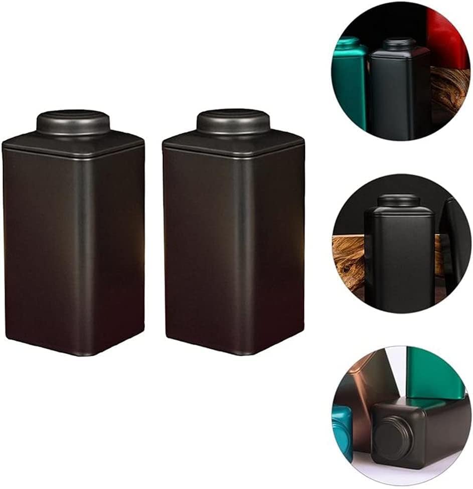 Tea Jar,2pcs Retro Tea Creative Tea Caddy Tinplate Tea Cans Sealed Storage Jars Iron Containers for Storing Loose Leaf Tea (Color : Style D) (Color : Style B) - Image 4