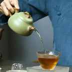 Tea Kettle Tea Pot Chinese Creative Purple Sand Green Clay Teapot Household Tea Ceremony Supplies Handmade Coffee Pot Travel Portable Teapot Teapot for Infuser Tea Kettle 300ml Tea Pot for Stove - Image 6