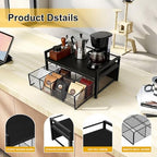 Tea Bag Organizer Wood Tea Organizer with 8 Compartments Storage Chests Tea Station Chest Display Container Box for Countertop Kitchen - Image 3