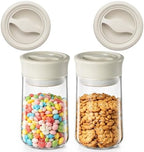 2-Pack 27oz Glass Storage Jars with Airtight Twist-Seal Lids by NUZEAK