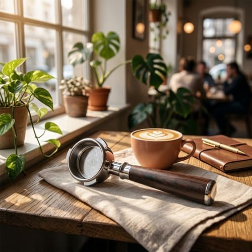 54mm Bottomless Portafilter for Breville 3 Ear Rosewood - Image 5