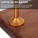 Coffee Filter Stand with Adjustable Height, Solid Wood and Alloy - Image 3