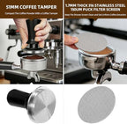 26 PCS Espresso Accessories Kit, Espresso Tamper Kit Coffee Tamper Set, 51mm Espresso Tamper with Spring Loaded Calibrated, Espresso Puck Screen and Dosing Funnel with 16 PcsLatte Art Kit - Image 4